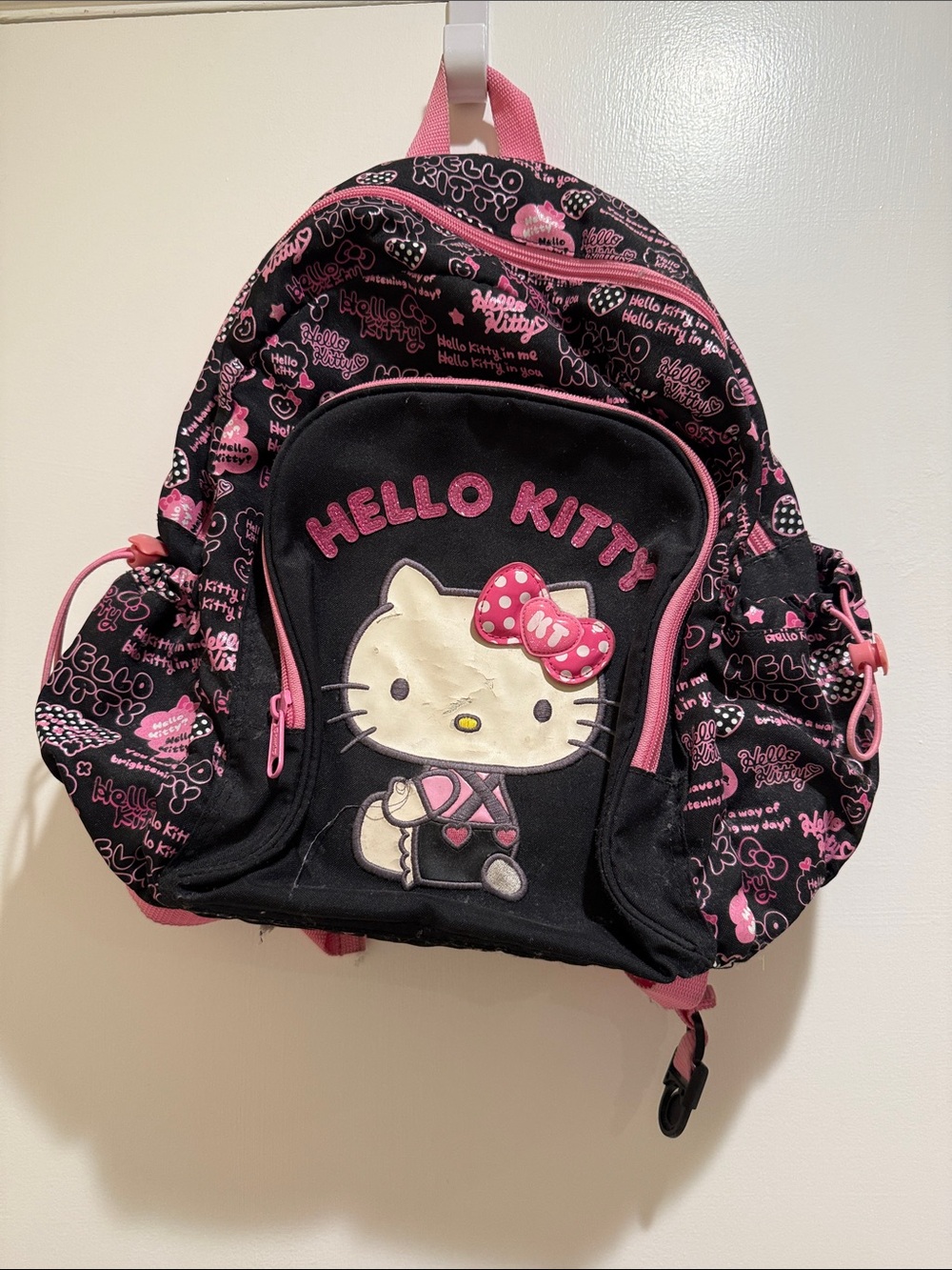 Hello Kitty Black and Pink Kids Backpack with Front Character